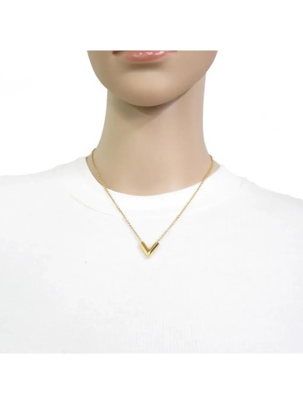 Auth Louis Vuitton Essential V Necklace #328748L27B